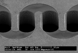 Micro pores, realized by ASE at presence of insulated platinum electrodes